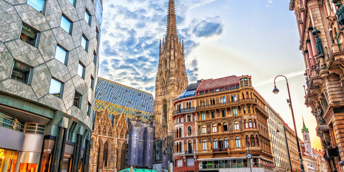 Stephansplatz, view on  the St. Stephen's Cathedral, Vienna